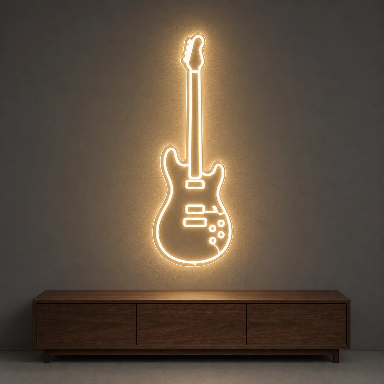 Single Line Electric Guitar LED Neon Sign Garage Man Cave Neon Sign size image