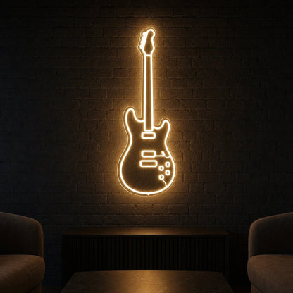 Single Line Electric Guitar LED Neon Sign Garage Man Cave Neon Sign - Shineneon