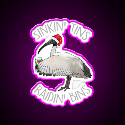 Sinkin Tins At Xmas Beer Bar Decor Led Neon Sign Rgb Color - Neon sign mounted on wall in room