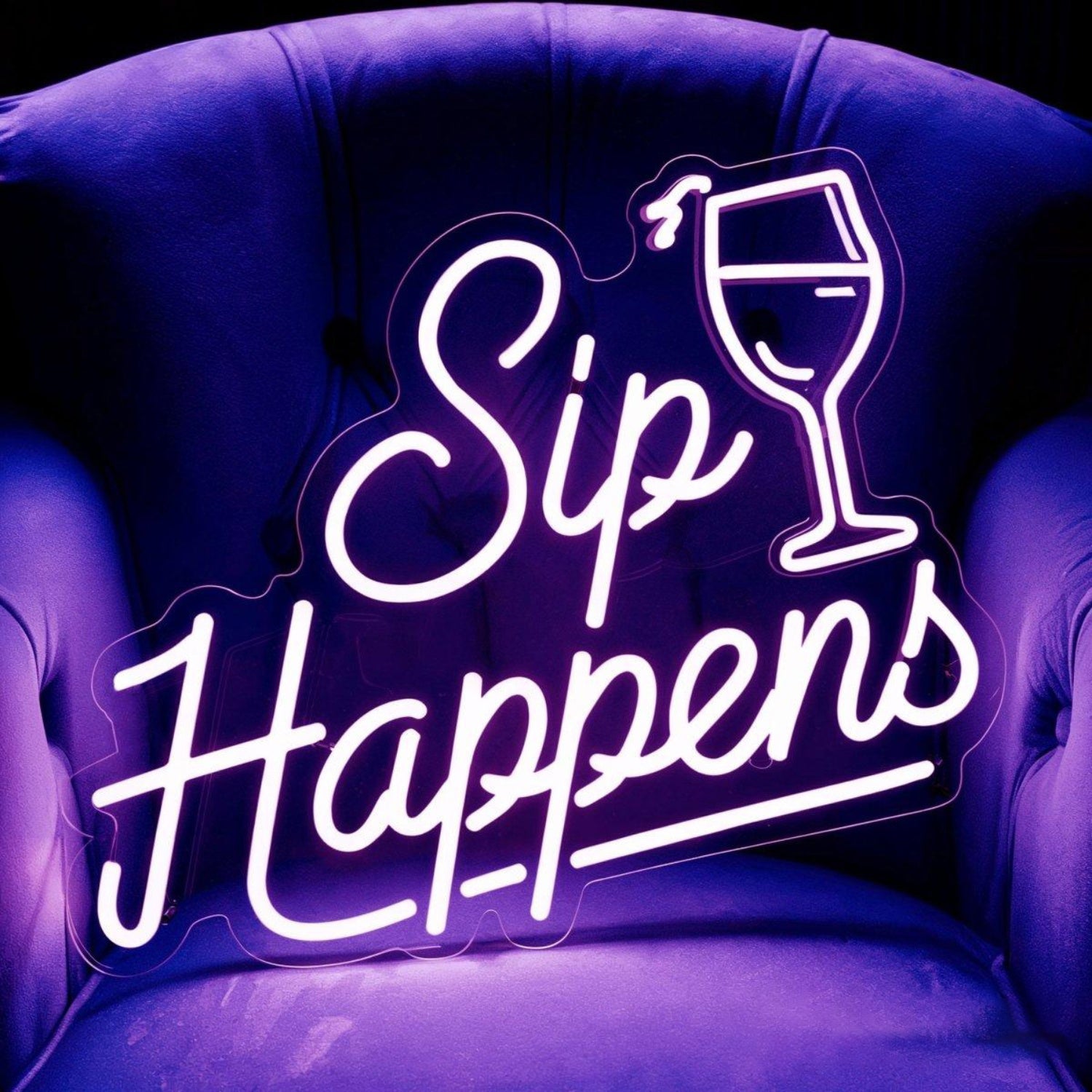 Sip Happens Bar Led Neon Sign Funny Dorm Decor Gift For Drinkers | Shineneon