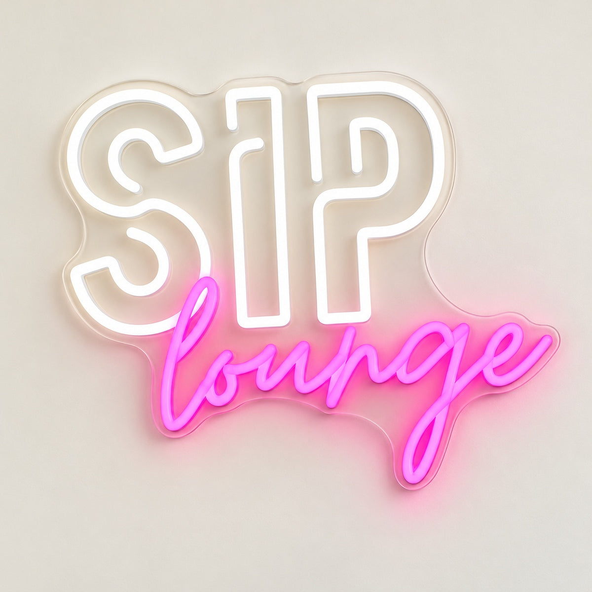 Sip Lounge LED Neon Sign - natural light view