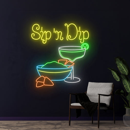 Sip N Dip Neon Sign