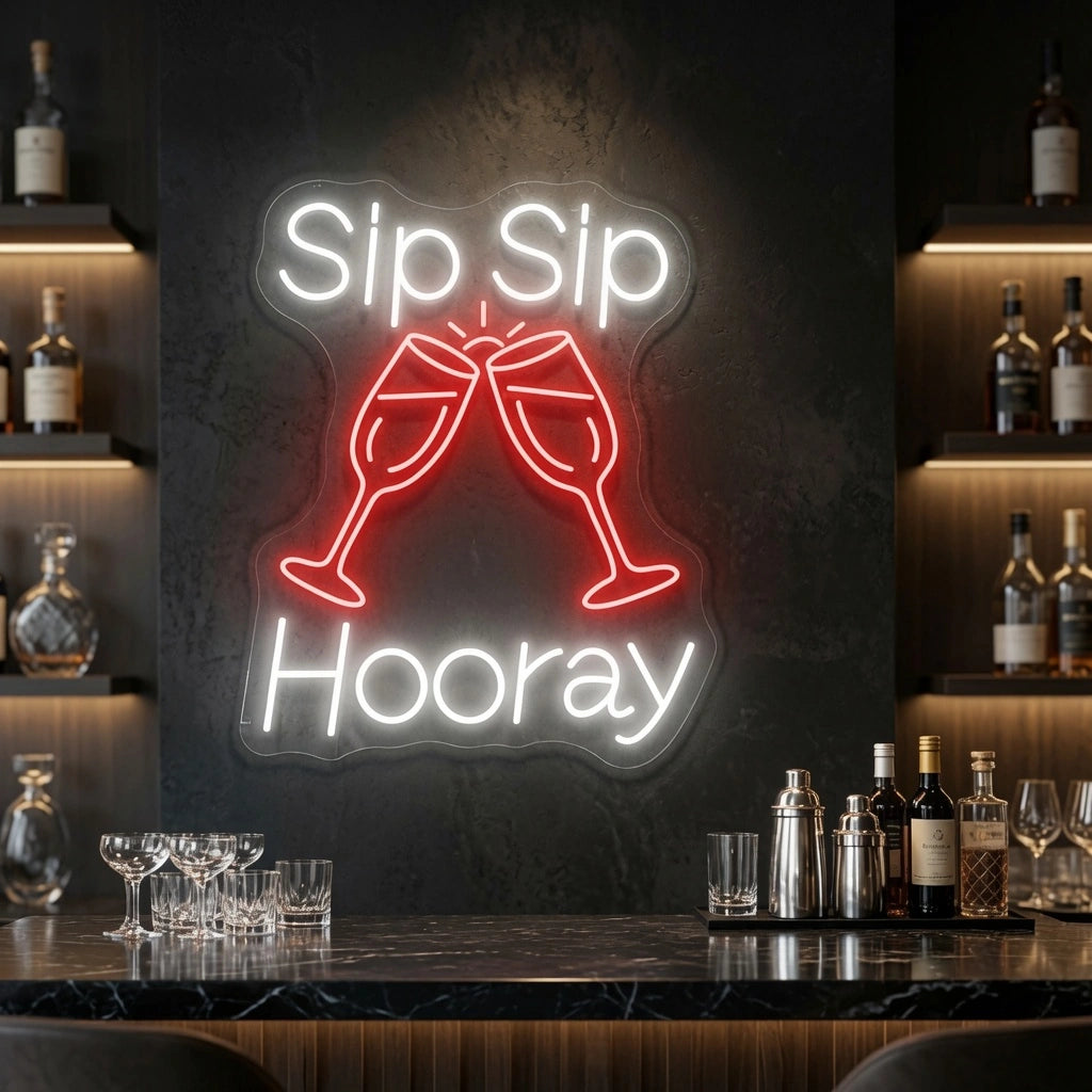 Sip Sip Hooray LED Neon Sign Wall Neon Sign - 02 High-Converting Product Image