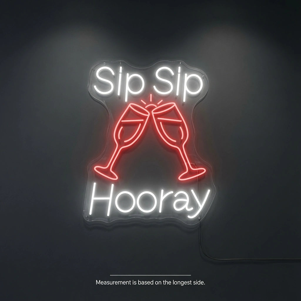 Sip Sip Hooray LED Neon Sign Wall Neon Sign - 04 Size Image