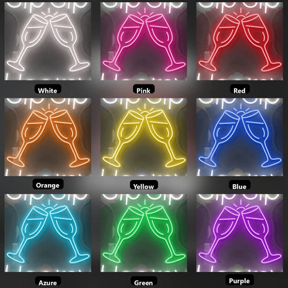 Sip Sip Hooray LED Neon Sign Wall Neon Sign - 05 Color Grid