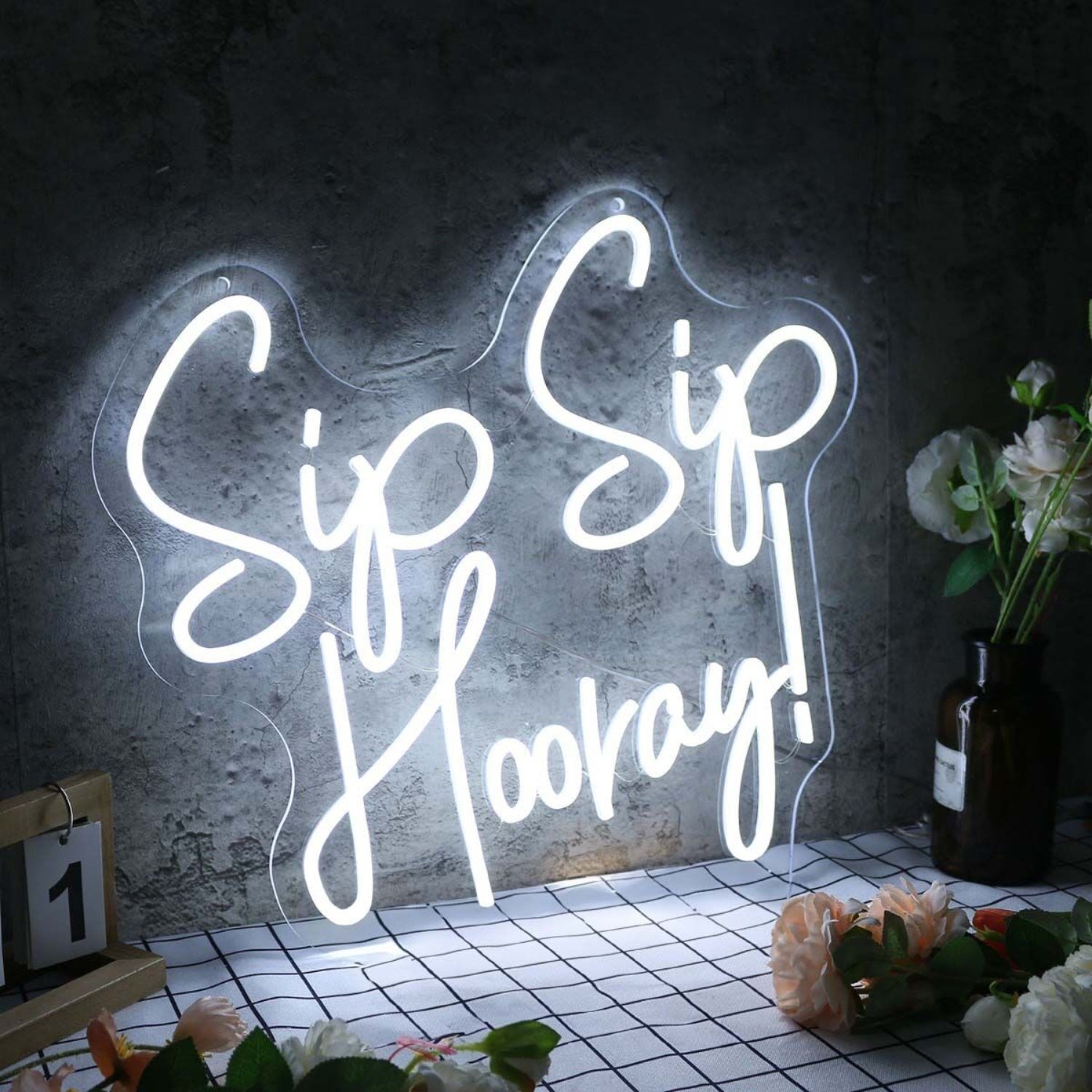 Sip Sip Hooray White Led Neon Sign - Shineneon