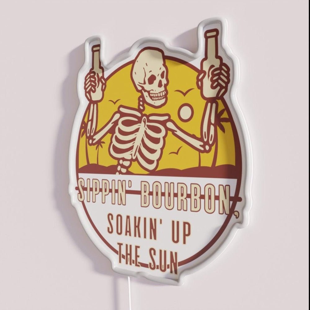 Sippin Bourbon Soakin Up The Sun Rgb Led Neon Sign - Shineneon