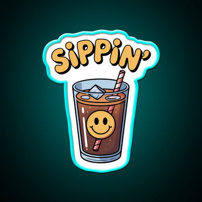 Sippin Coffee Cafe Led Neon Sign Espresso Bar Art Rgb Color