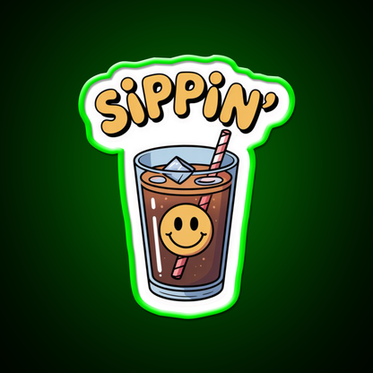 Sippin Coffee Cafe Led Neon Sign Espresso Bar Art Rgb Color