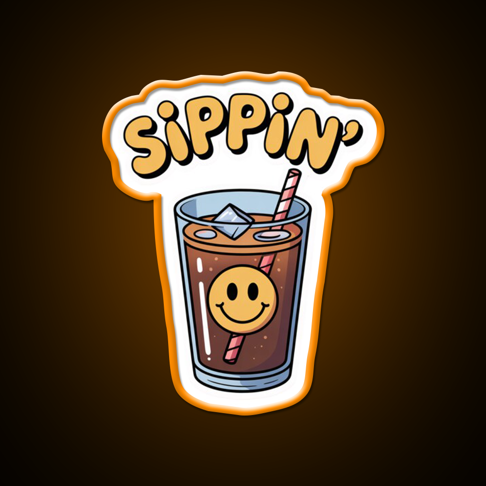 Sippin Coffee Cafe Led Neon Sign Espresso Bar Art Rgb Color