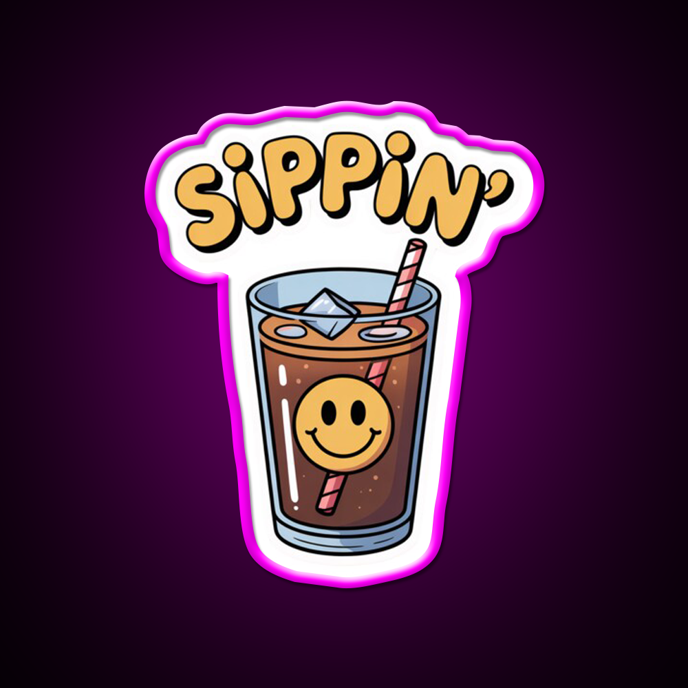 Sippin Coffee Cafe Led Neon Sign Espresso Bar Art Rgb Color