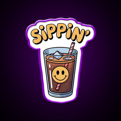 Sippin Coffee Cafe Led Neon Sign Espresso Bar Art Rgb Color