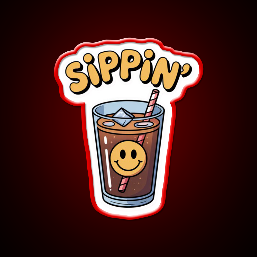 Sippin Coffee Cafe Led Neon Sign Espresso Bar Art Rgb Color