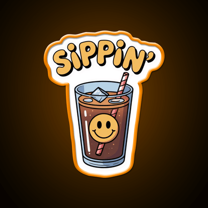 Sippin Coffee Cafe Led Neon Sign Espresso Bar Art Rgb Color - Shineneon