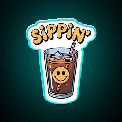 Sippin Coffee Cafe Led Neon Sign Espresso Bar Art Rgb Color - Shineneon