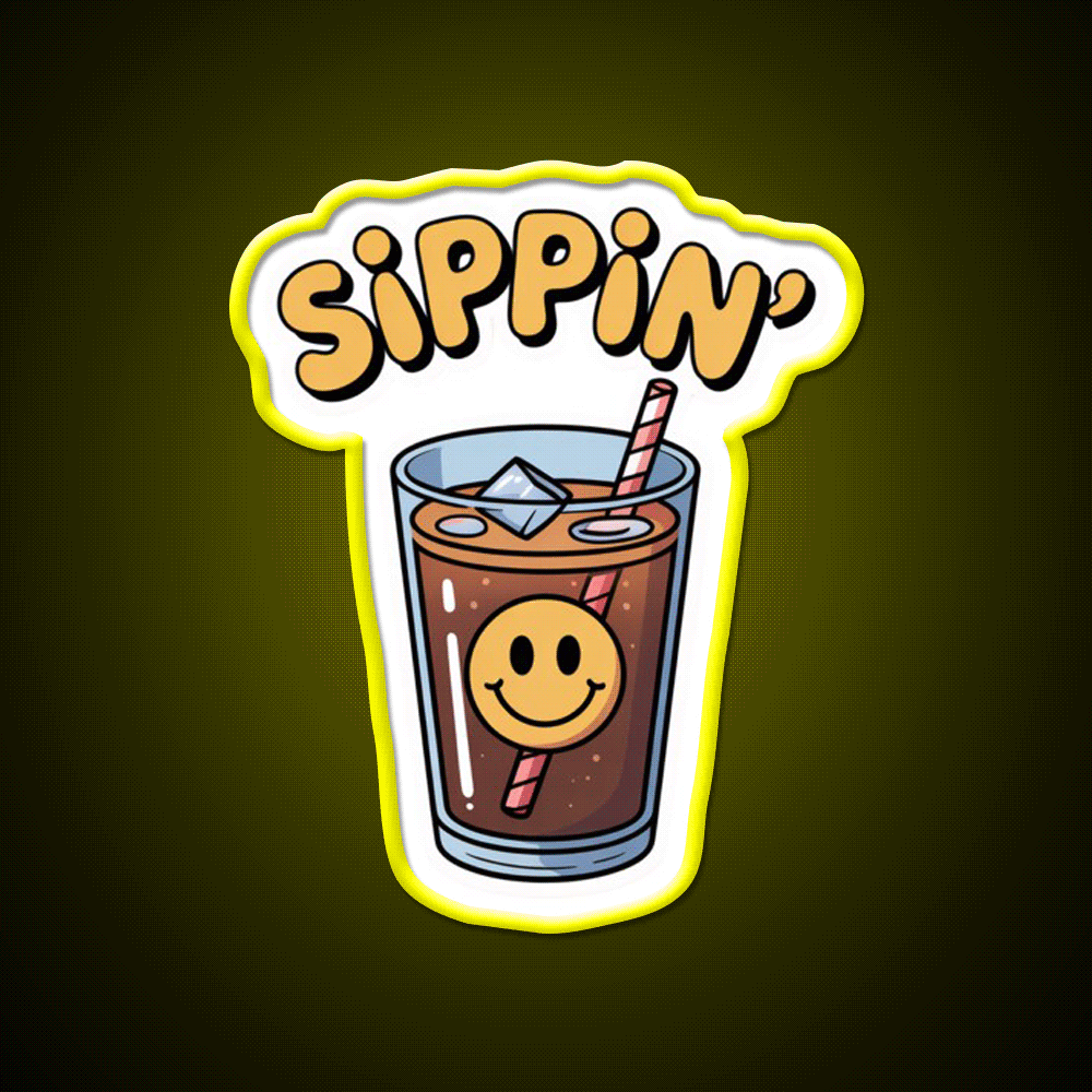 Sippin Coffee Cafe Led Neon Sign Espresso Bar Art Rgb Color