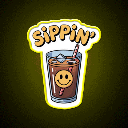 Sippin Coffee Cafe Led Neon Sign Espresso Bar Art Rgb Color