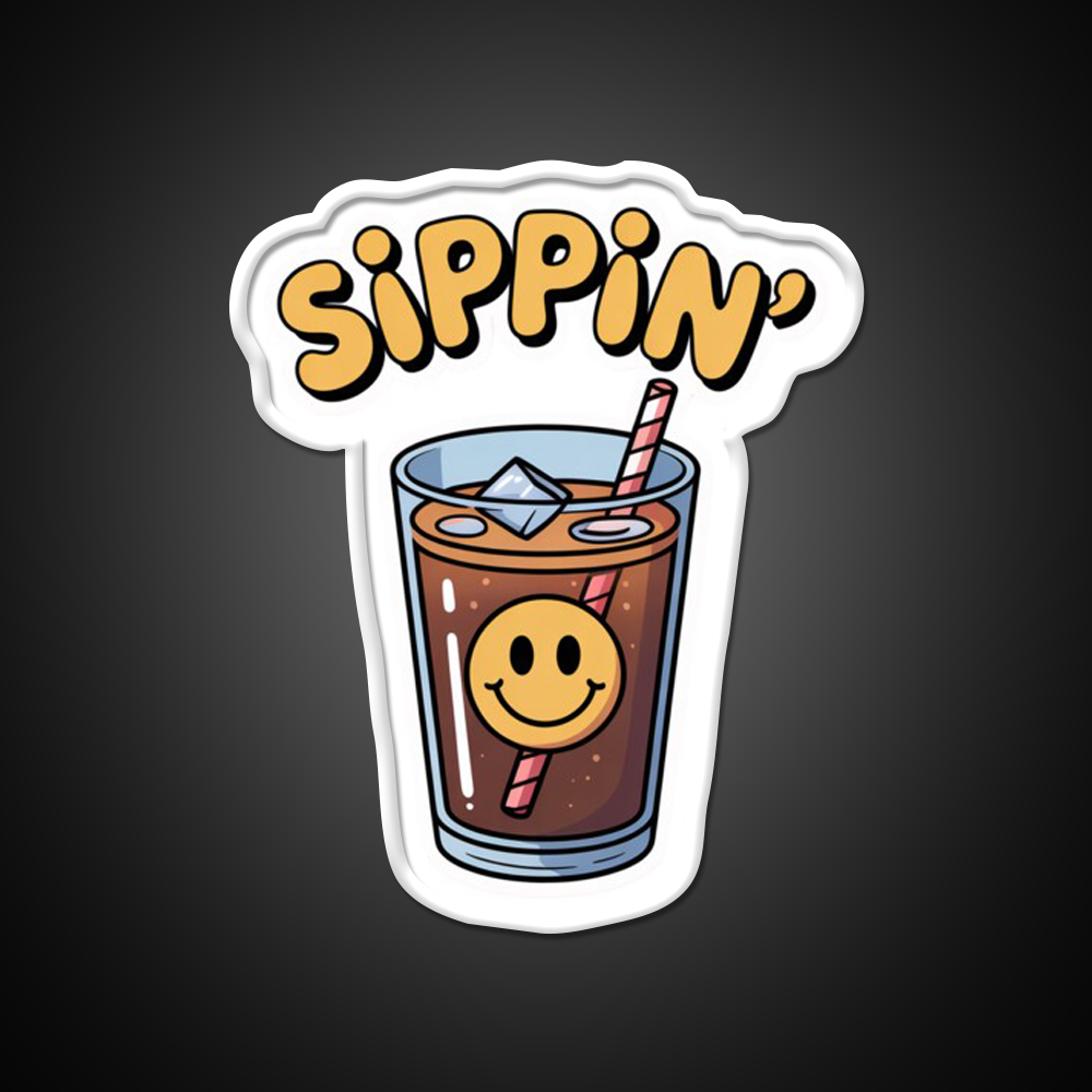 Sippin Coffee Cafe Led Neon Sign Espresso Bar Art Rgb Color