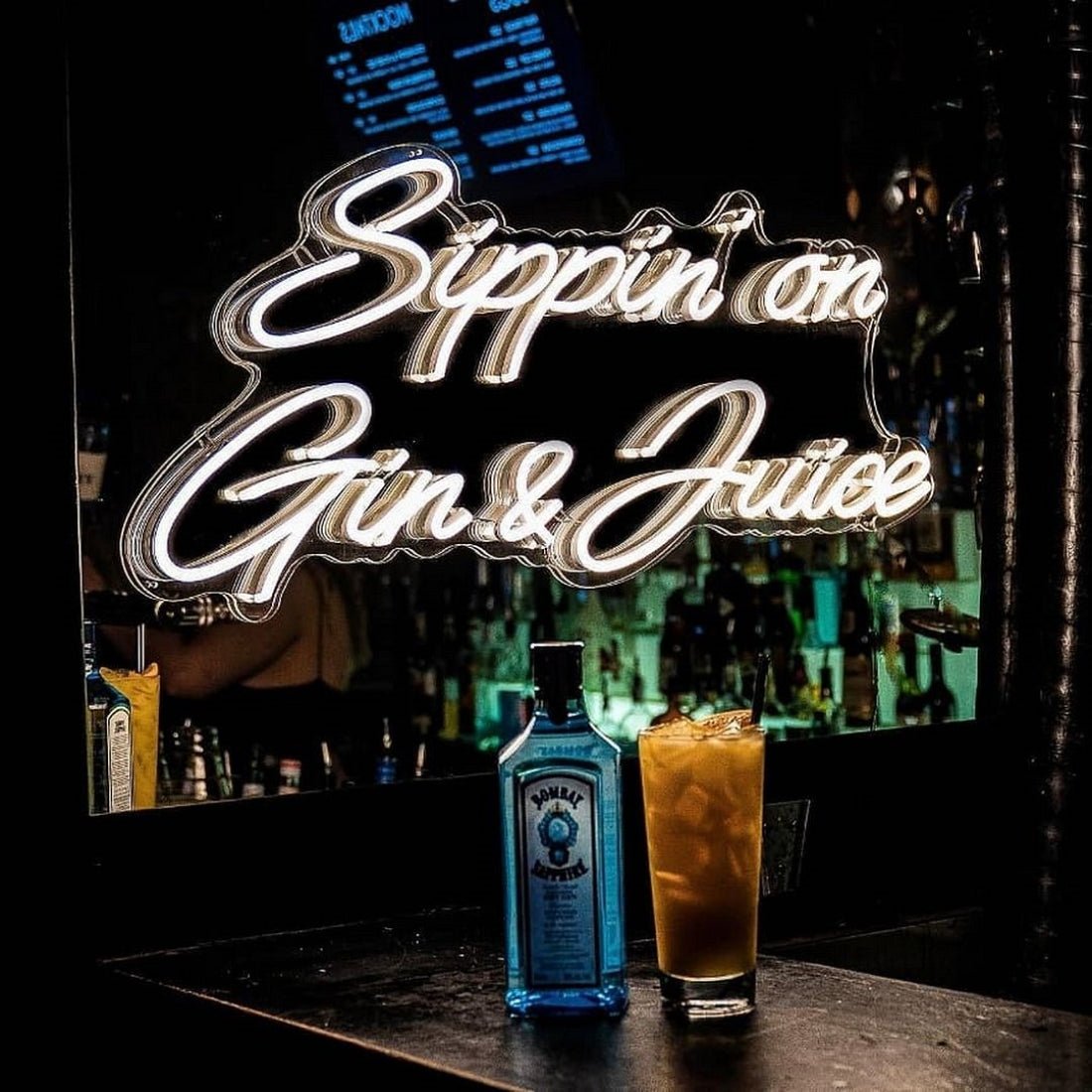 Sippin On Gin And Juiee Led Sign Business Neon Sign - Shineneon