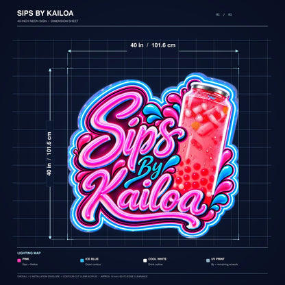 Sips Kailoa Custom LED Neon Sign Waterproof - Shineneon