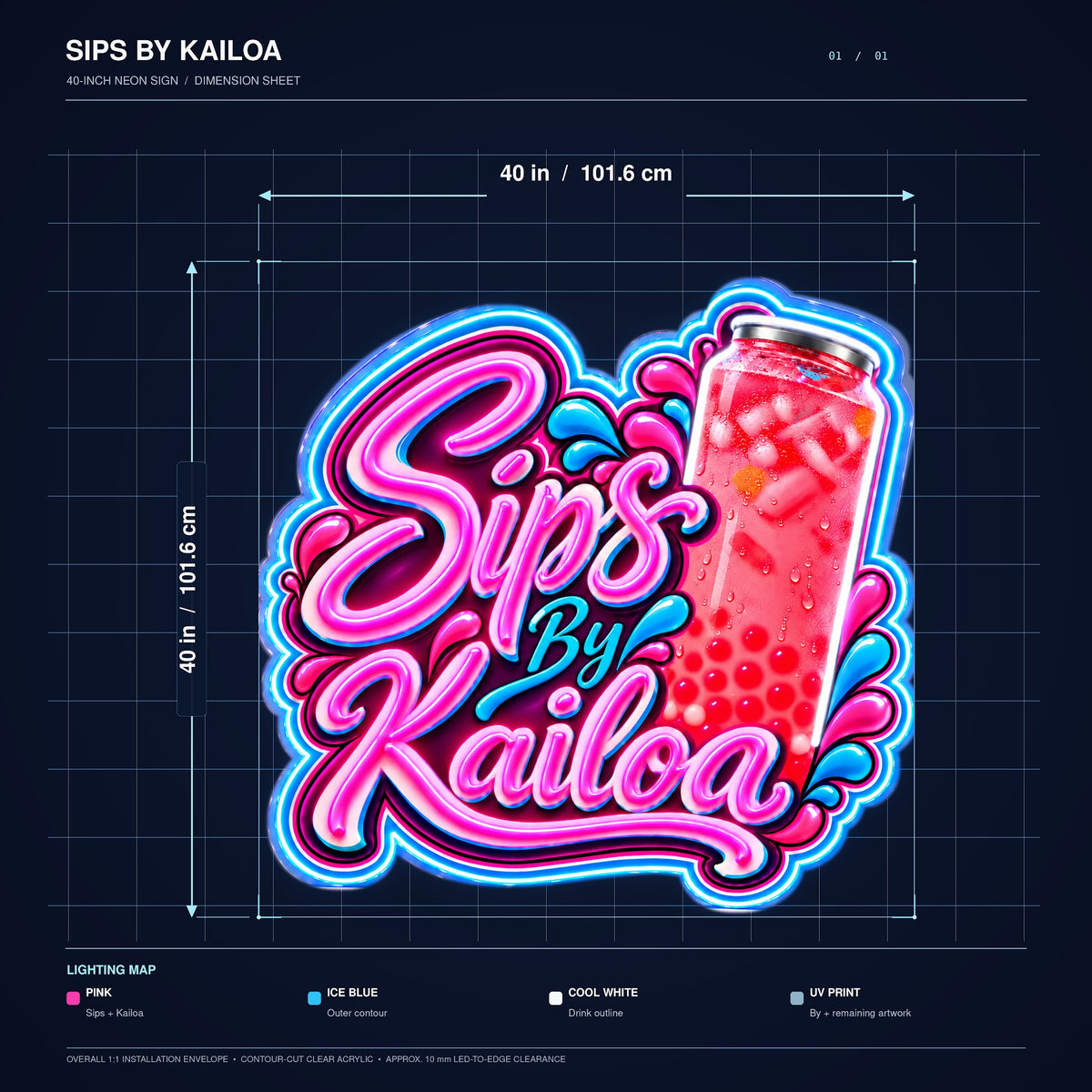 Sips Kailoa Custom LED Neon Sign Waterproof | c62dfb9b6491e78f3ea5bf0034ee619cbb106689f2fc34c2d5ac7f09dbaadc97 | dimensions