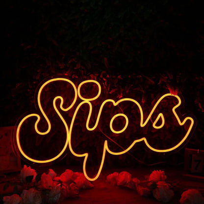 Sips Orange Led Neon Sign For Fun And Social Spaces - Shineneon