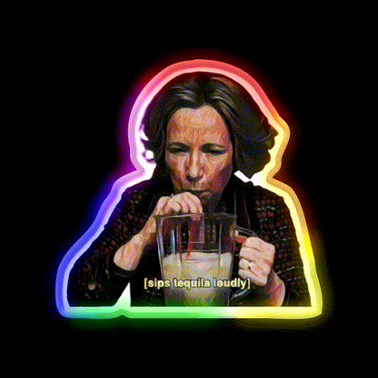 Sips Tequila Loudly Party Drink Tequila Led Neon Sign Rgb Color - LED neon sign close-up detail