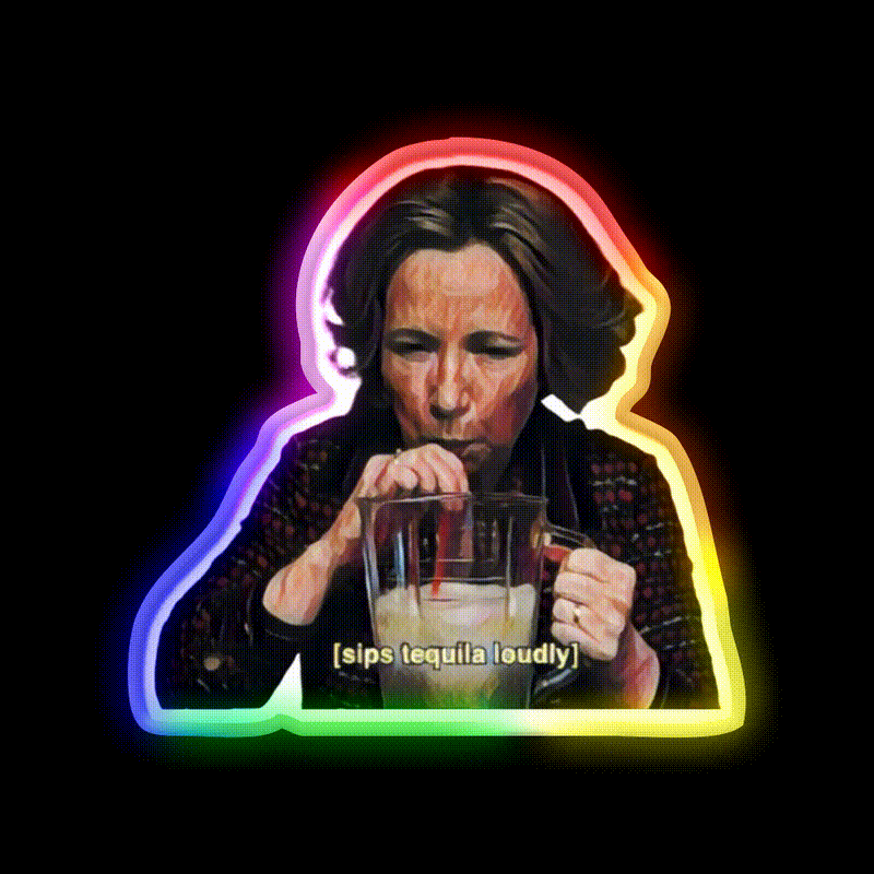 Sips Tequila Loudly Party Drink Tequila Led Neon Sign Rgb Color - LED neon sign close-up detail