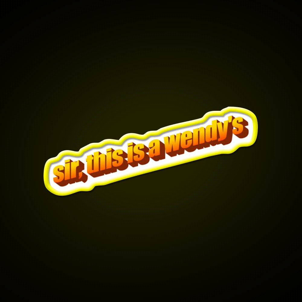 Sir This Is A Wendys Fast Food Led Neon Sign For Burger Place Rgb Color - Custom LED neon sign front view