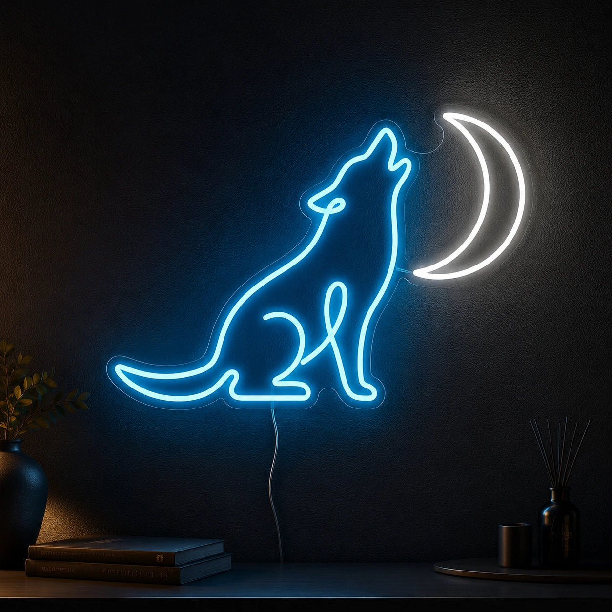 Sitting Wolf Moon Neon Sign LED Neon Sign high-converting product image