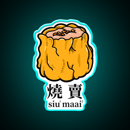 Siu Mai Hong Kong Dim Sum Led Neon Sign Chinese Food Rgb Color - Size and dimension reference