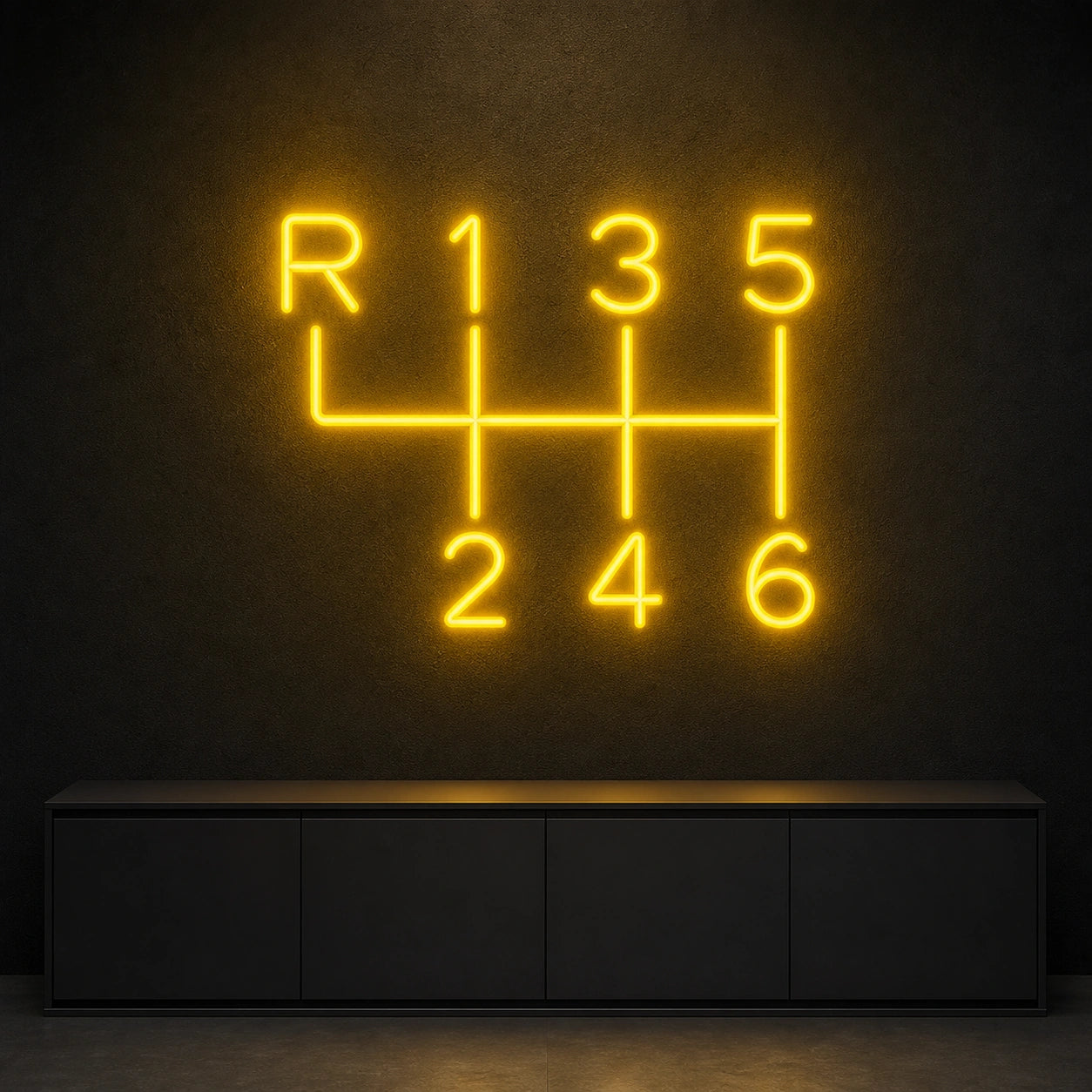 Six Speed Gear Shift Pattern LED Neon Sign Garage Man Cave Neon Sign high-converting product image