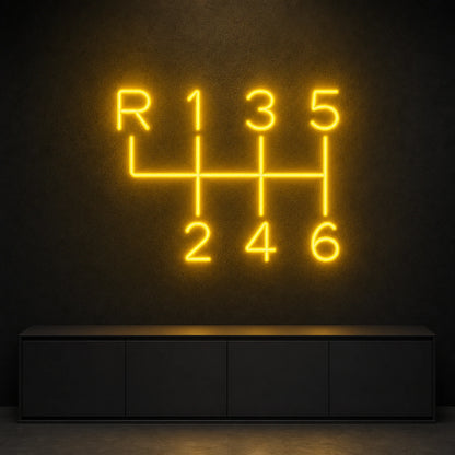 Six Speed Gear Shift Pattern LED Neon Sign Garage Man Cave Neon Sign high-converting product image