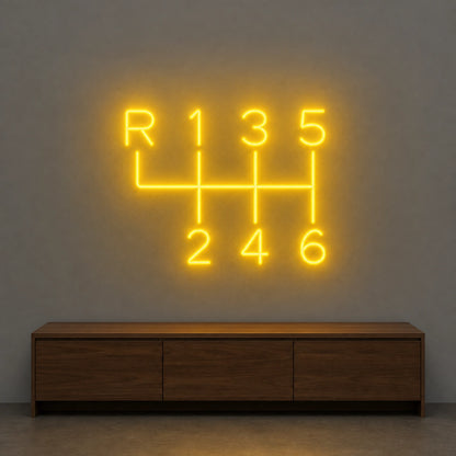 Six Speed Gear Shift Pattern LED Neon Sign Garage Man Cave Neon Sign size image
