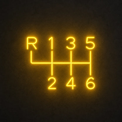 Six Speed Gear Shift Pattern LED Neon Sign Garage Man Cave Neon Sign main product image