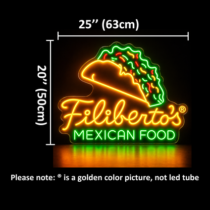 Filiberto's MEXICAN FOOD Custom LED Neon Sign