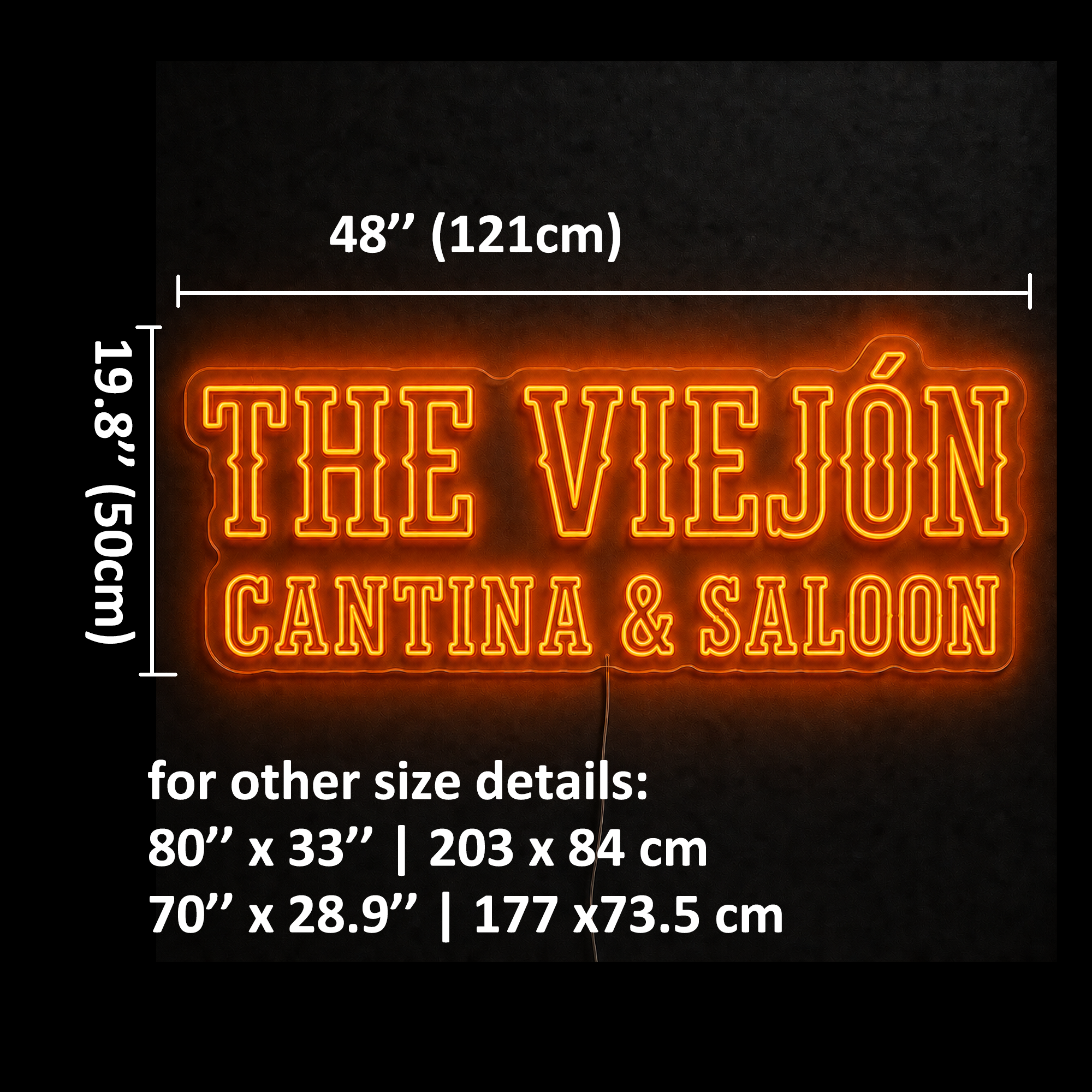 THE VIEJÓN – CANTINA & SALOON Custom LED Neon Sign