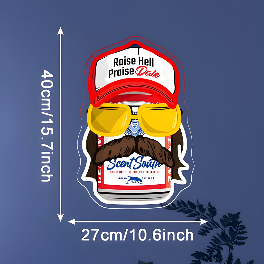 Bearded Racing Guy USB Led Neon Sign for Boys Room Man Cave Game Room & Birthday Gifts