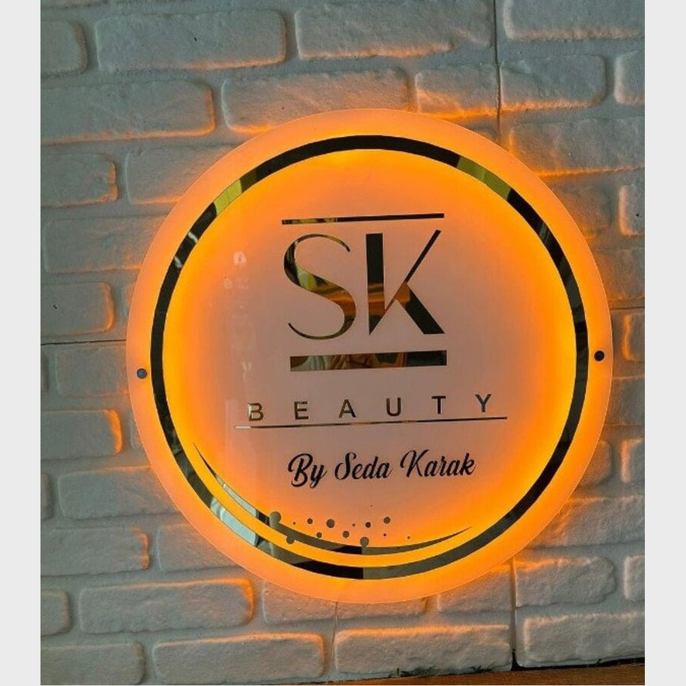 Sk Beauty Acrylic Business Logo Sign - Shineneon