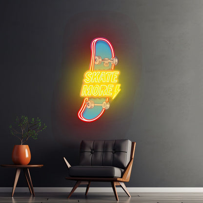 Skate More Custom Led Signs Artwork For Sale - Shineneon
