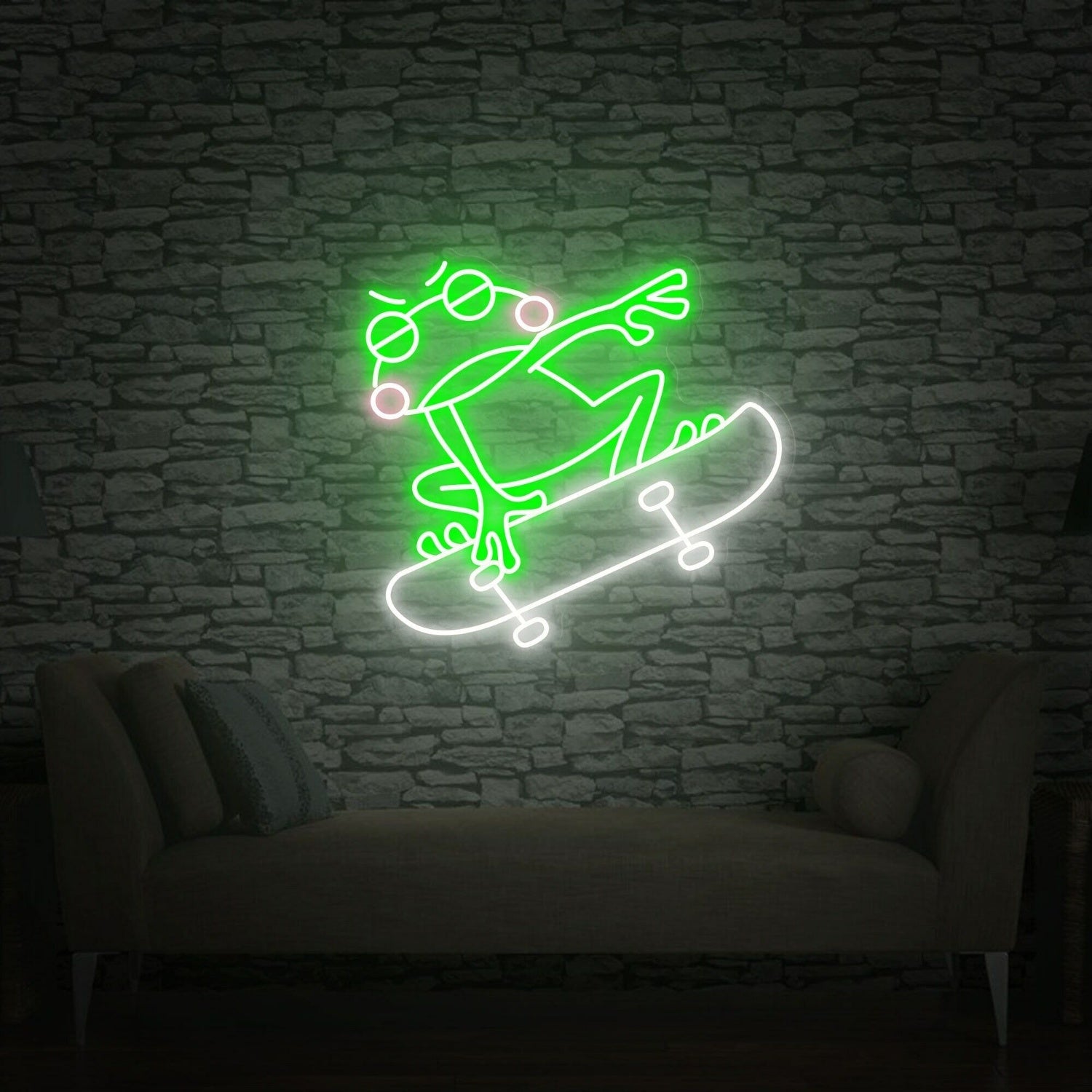 Skate Shop Bedroom With Skateboard Frog Led Neon Sign - Shineneon