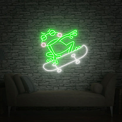 Skate Shop Bedroom With Skateboard Frog Led Neon Sign - Shineneon