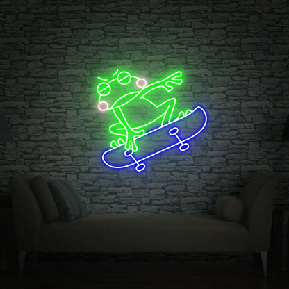 Skate Shop Bedroom With Skateboard Frog Led Neon Sign - Shineneon