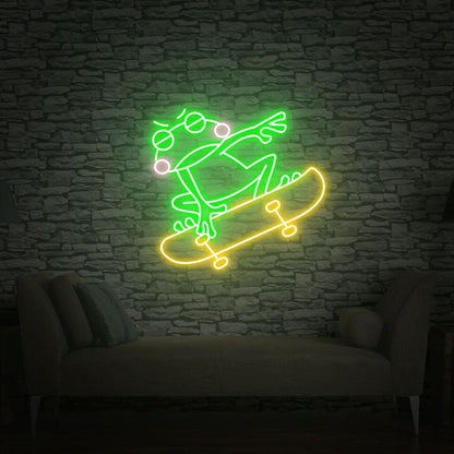 Skate Shop Bedroom With Skateboard Frog Led Neon Sign - Shineneon
