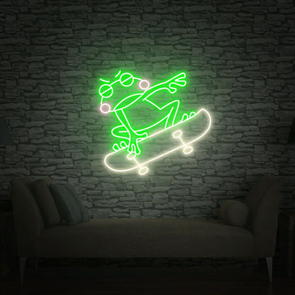 Skate Shop Bedroom With Skateboard Frog Led Neon Sign - Shineneon