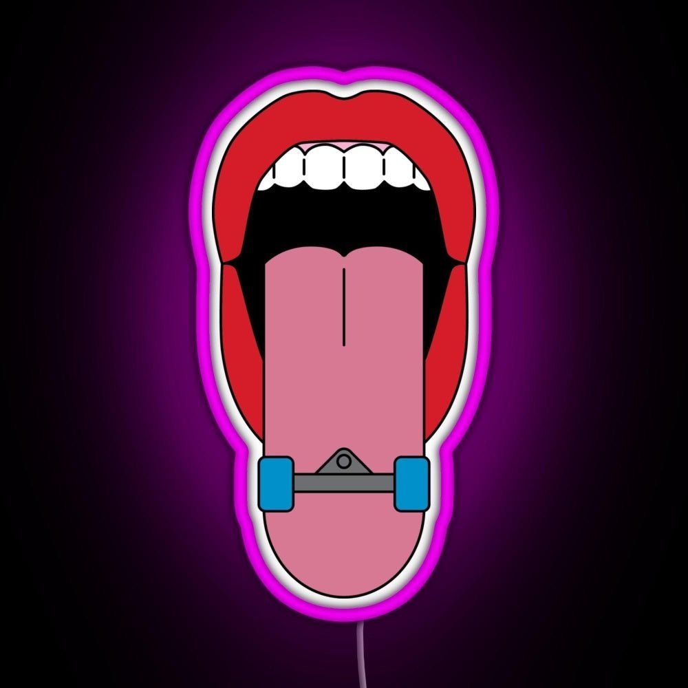 Skateboard Tongue Rgb Led Neon Sign Pop Wall Art - Shineneon