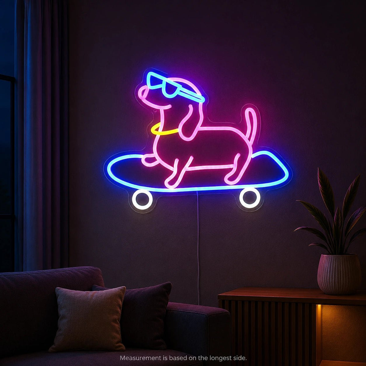 Skateboarding Dachshund LED Neon Sign - Shineneon