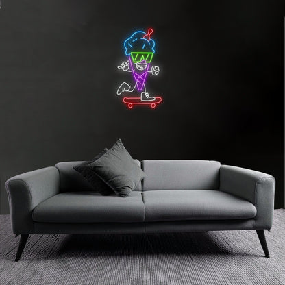 Skateboarding Ice Cream Led Neon Sign | Shineneon