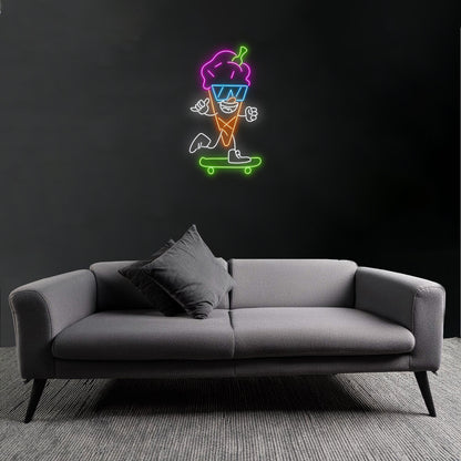 Skateboarding Ice Cream Led Neon Sign | Shineneon