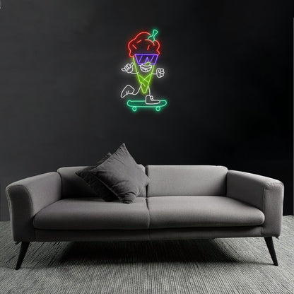 Skateboarding Ice Cream Led Neon Sign | Shineneon